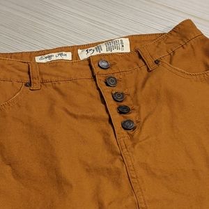 Rust Denim Mini Skirt